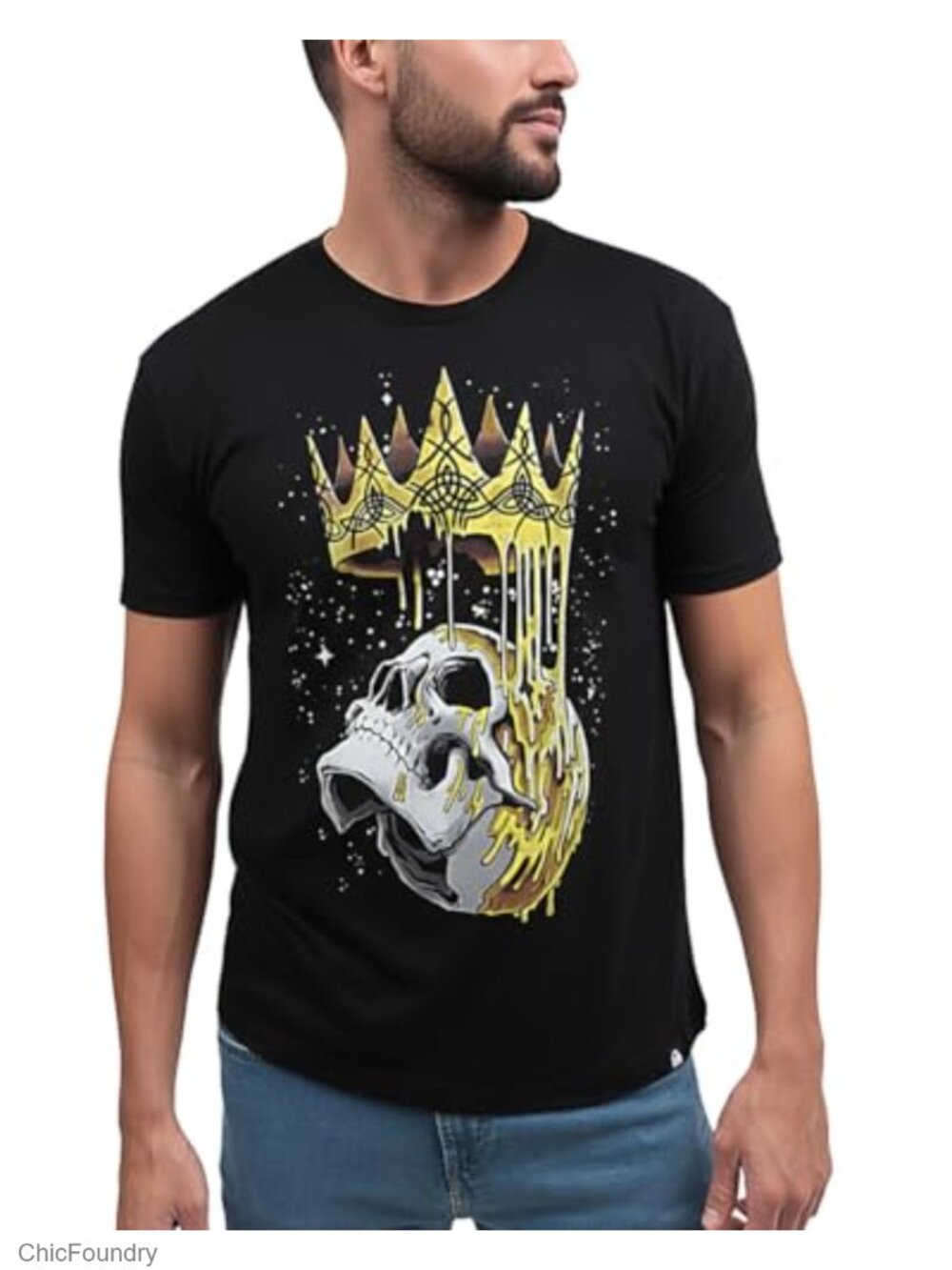 Men's Graphic Tee Soft Cotton Blend Short Sleeve Crew Neck Slim Fit
